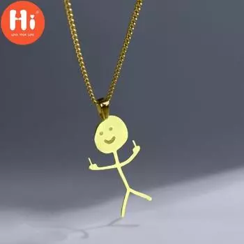 Привет, отличный стильный унисекс, женский колье, забавное ожерелье с каракулями, мужская подвеска, цепочка на ключицу для клуба серебряный