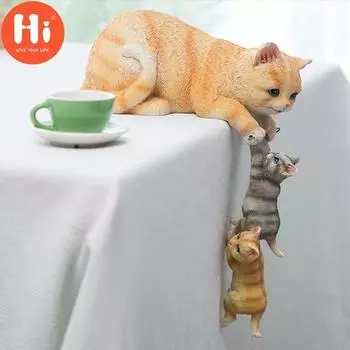 Привет, простые милые кошки, скульптуры из смолы, украшения, подарки на день рождения, поделки, домашний стол, стол, животные, медведи, фигурки, аксессуары, украшение Bear