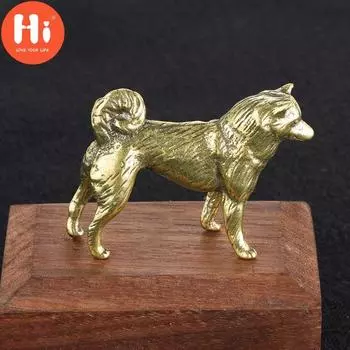 Привет Ретро Латунь Милый Щенок Фигурка Миниатюрный Чай Домашнее Животное Собака Статуя Коллекция Ремесел Офисный Стол Орнамент Домашний Декор Детский Подарок Привет 1pcs