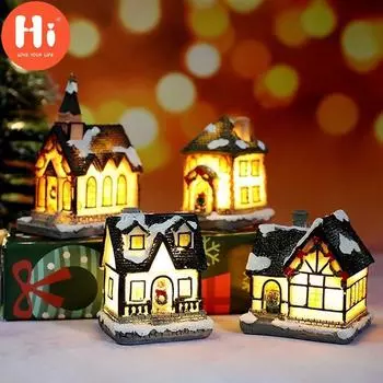 Привет Рождественские украшения Микропейзаж Дом из смолы Рождественская атмосфера Огни Рождественские подарки Рождественские украшения Рождественские подаркиПривет