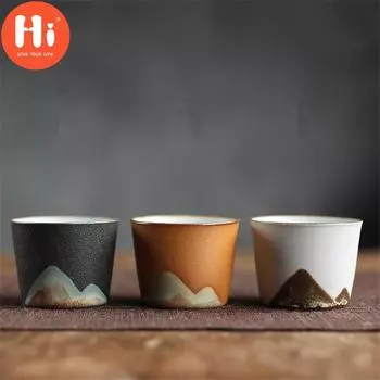Привет ручная роспись горные керамические чашки грубая керамика китайский чайный сервиз кунг-фу чайная посуда ручной работы