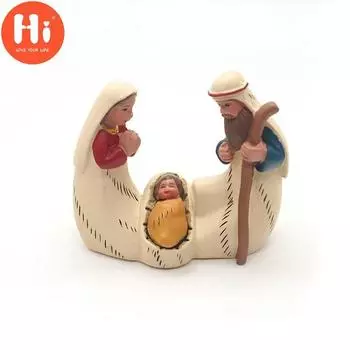 Привет, ручная роспись, католические рождественские фигурки из смолы, рождение Иисуса, поделки, украшения с изображением Христа, подарки, домашний декор для гостиной, Привет