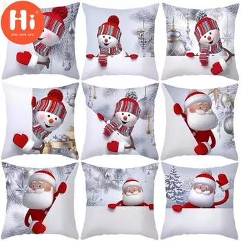 Привет С Рождеством Чехлы для подушек Рождественские украшения для дома Рождественские украшения Xmas Navidad Подарки С Новым годом 45x45x1PCSxPillowcase
