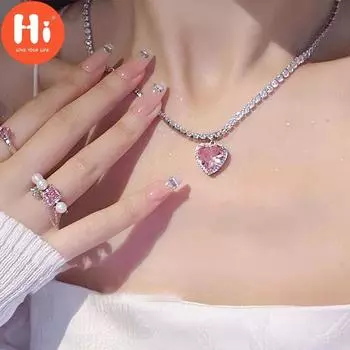 Привет Сердце Подвеска Колье Ключицы Цепи Ожерелье Для Женщин Egirl Эмо Панк Гранж