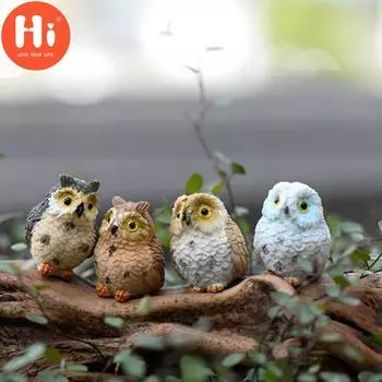 Привет шикарный сад Сова мох террариум настольный декор ремесла бонсай животные миниатюрные DiyHi Random colour 1pc