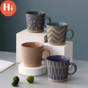 Привет, скандинавская керамическая ретро кофейная кружка, простая офисная чайная чашка, грубая керамика, ручная работа, кружка для молока для завтрака, посуда для напитков для пар