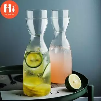 Привет, скандинавская прозрачная стеклянная бутылка для воды с цветочным набором чашек, креативная простая домашняя чашка для сока, термостойкий кувшин для холодных напитков прозрачный