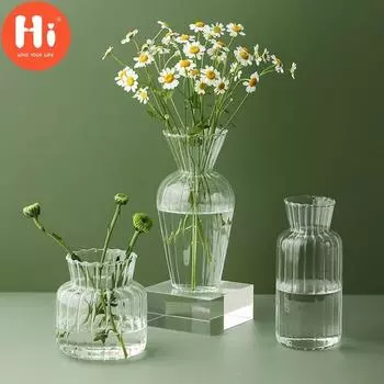 Привет, скандинавская стеклянная ваза, аксессуары для украшения дома, Ins, прозрачная гидропонная бутылка для растений, декор для гостиной, свадебного стола, вазы A