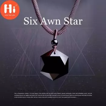 Привет, слезы апачей, шестиконечная звезда, обсидиан, гадание, молитва, кулон с камнем счастливой энергии, ювелирные изделия чёрный