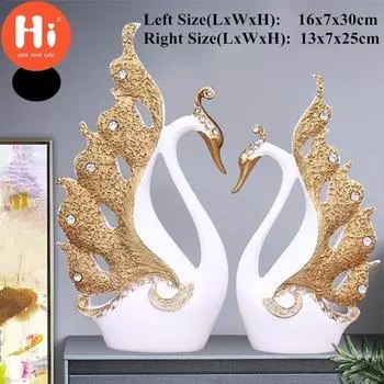 Привет современные пары Лебедь статуя из смолы ремесло свадебный орнамент кабинет декоративный белый