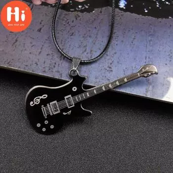 Привет Сталь Гитара Музыка Панк-Рок Свитер Цепи Ювелирные Изделия Цепи Ключицы Модные Аксессуары Ожерелья чёрный