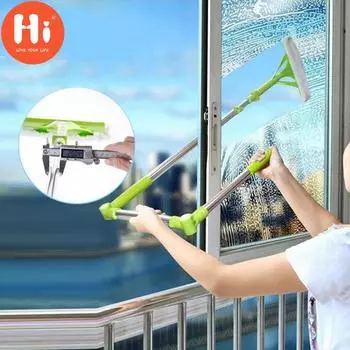 Привет телескопическая высотная чистящая губка для стекла, многофункциональная щетка для чистки окон, щетка для пыли, 88-133 см, регулируемая телескопическая штанга зелёный