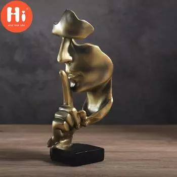 Привет, тишина — золотая фигура, абстрактные поделки, украшения, ТВ-шкаф, винный шкаф, домашние поделки из смолы, привет