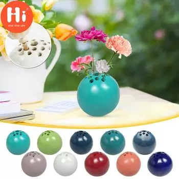 Привет ваза ручной работы Цветочная семейная атмосфера Декоративная ваза Круглая ваза Композиция Орнамент A разноцветный