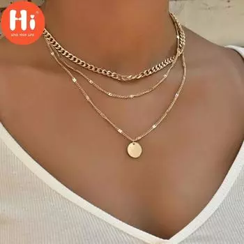Привет винтажное ожерелье на шею, золотая цепочка, женские ювелирные изделия, многослойные аксессуары для одежды для девочек, эстетические подарки, модная подвеска 2021 золотой