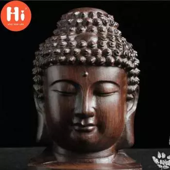 Привет высота 6 см бутик голова Будды ремесла резьба по дереву украшения