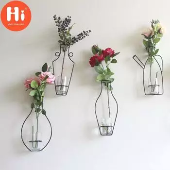 Привет железная настенная ваза полка держатель для цветов подставка для домашнего офиса современный стиль(не включать стекло и растения) A
