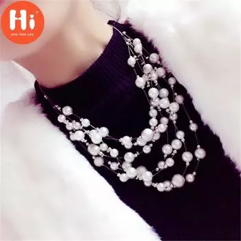 Привет женское многослойное ожерелье из бисера модные вечерние украшения