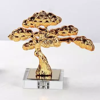 Приветственные украшения из сосны в китайском стиле для фойе отеля, прохода, столешницы, скульптуры из сосны из металла, мягкие украшения