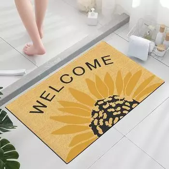 Приветственный дверной коврик, короткий бархатный впитывающий противоскользящий коврик, многоразовый праздничный коврик для входа, для использования в помещении и на улице 40cmx60cm