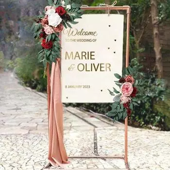 Приветственный ряд цветов, 2 шт., искусственные цветы для свадебной арки, перемычки, искусственные цветы для свадебной вечеринки, свадебной арки в отеле, декоративные гирлянды для вечеринки 2 Pcs белый