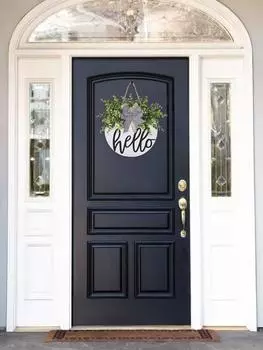 Приветственный знак для входной двери, Декор входной двери для крыльца фермерского дома, Приветственные венки в деревенском стиле, Круглый деревянный подвесной знак для домашнего наружного внутреннего декора