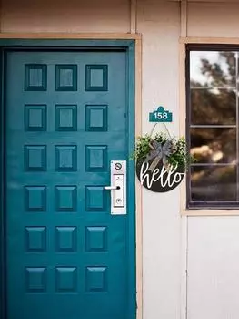 Приветственный знак для входной двери, для крыльца фермерского дома, деревенские приветственные венки, круглый деревянный подвесной знак для домашнего наружного и внутреннего декора