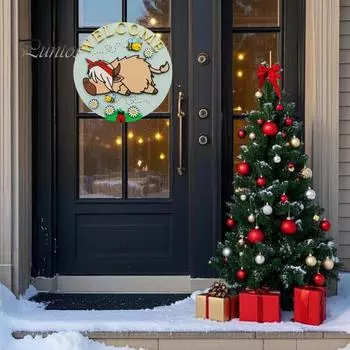 Приветственный знак «Корова Хайленд» из дерева с изображением пчелы и коровы Хайленд, деревенский настенный художественный знак для крыльца дома, весеннего декора фермерского дома A