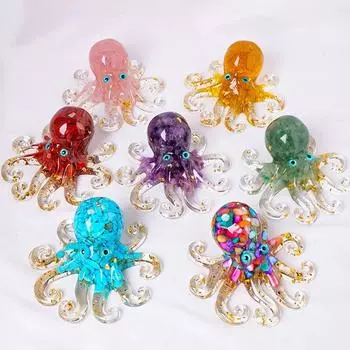 Привлечение богатства Кристалл Кальмар Украшения Счастливый Кристалл Осьминог Статуя Настольный Style F