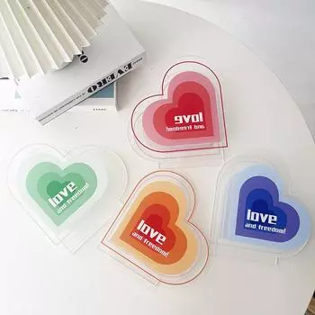 Привлекательная акриловая ваза с геометрическим рисунком. Акриловая ваза в форме сердца. Органайзер Love Pen. S синий