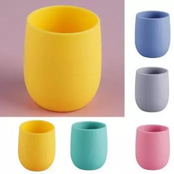 Привлекательная детская чашка для воды, широко используемая силиконовая компактная противоскользящая бутылочка для кормления младенцев для дома синий