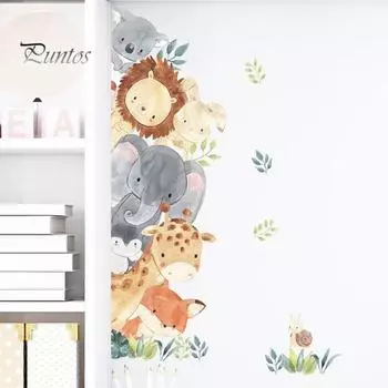 Привлекательная легко удаляемая устойчивая к пятнам наклейка наклейка для детской комнаты наклейка для гостиной 30x90cm Animal