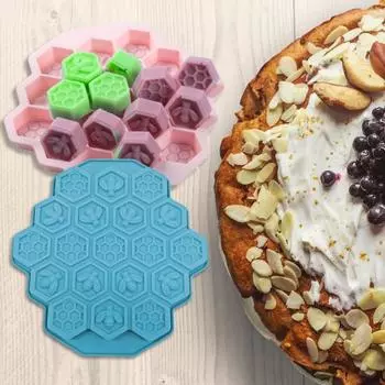 Привлекательная, простая в извлечении форма для кубиков льда с 19 сетками, изысканный дизайн в виде пчелы, изготовление барных принадлежностей розовый