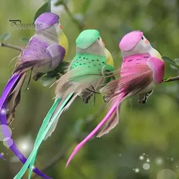 Привлекательная ручная работа износостойкая имитация птицы искусственное перо птица орнамент реквизит для фотосъемки дома