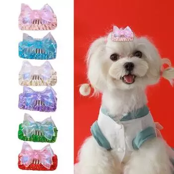 Привлекательная шпилька для волос для собак, долговечная милая шпилька для кошки и собаки для фотографии красный