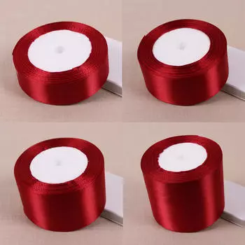 Привлекательная винно-красная шелковая атласная лента длиной 25 ярдов для украшения свадебной вечеринки, подарочная упаковка 6mm вино красного