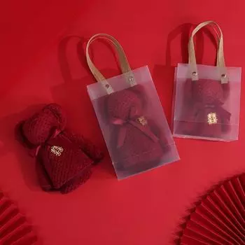 Привлекательное, дружелюбное к коже, износостойкое полотенце для мытья лица, подарок на день Святого Валентина, свадьба, подарок для дома с медвежьей рукой Small A красный