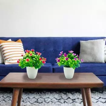 Привлекательное искусственное растение в горшке устойчивое к атмосферным воздействиям легкое тонкое мастерство белый