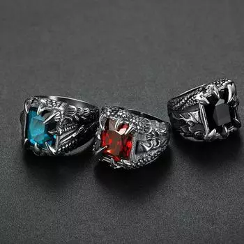 Привлекательное кольцо Cool Men с антикоррозийной гравировкой US8 чёрный