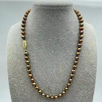 Привлекательное колье из шоколадного жемчуга Южных морей, 18 дюймов.