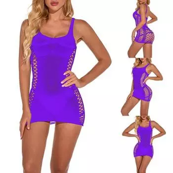 Привлекательное нижнее белье, однотонное сексуальное платье на бретельках