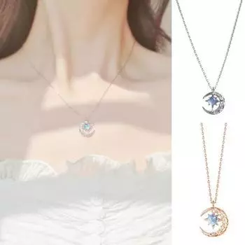 Привлекательное ожерелье тонкой работы ожерелье в форме полумесяца ключицы ярко-розовый/золотистый