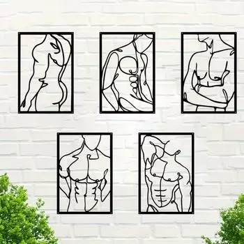 Привлекательное современное настенное произведение искусства из металла — выбор домашнего декора. Абстрактный дизайн для жилых помещений, таких как спальня, ванная комната, гостиная. чёрный