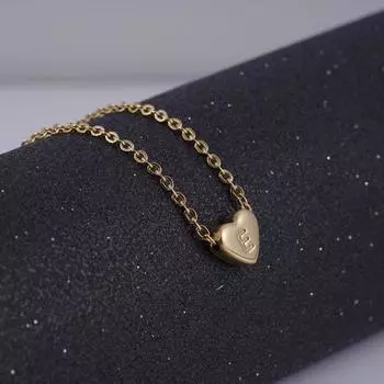 Привлекательное женское ожерелье в форме сердца с буквенным принтом, долговечное женское ожерелье S