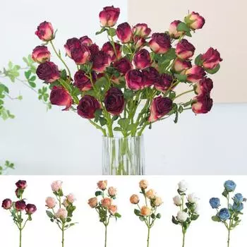 Привлекательные искусственные розы, неувядающий экологически чистый центральный элемент стола белый