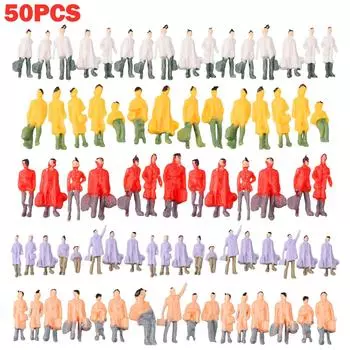 Привлекательные окрашенные фигурки масштаба HO для модельных железных дорог 50 шт. Модельные люди Пассажиры 50Pcs