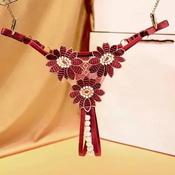 Привлекательные сексуальные женские трусики с низкой талией, бусины, трусики-стринги для спальни One Size