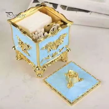 Привлекательный 3-сеточный небьющийся контейнер для ватных палочек, сверхлегкий ящик для хранения зубочисток, настольный декор, бытовые принадлежности розовый/золотой