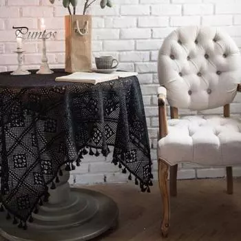 Привлекательный ажурный кисточка для защиты стола, домашнее пианино, полотенце для гостиной 85x85cm бежевый