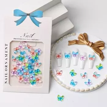 Привлекательный дизайн ногтей, очаровательный трехмерный дизайн, съемная 3D-бабочка, летнее украшение
